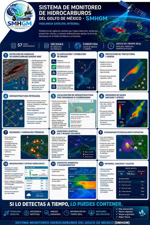 Vista previa del infográfico del SMHGM, con sus doce módulos de operación